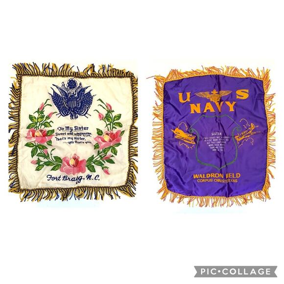 WWII US Navy Sister Pillow Case Covers Set - Picture 1 of 7